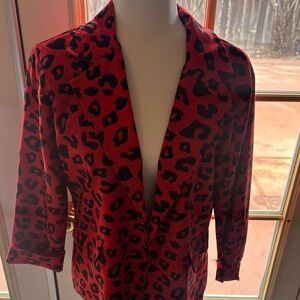 Red Leopard Print Blazer